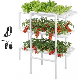 image:imageVEVOR Hydroponics Growing System Kit 1Tier 36 Sites UPVC Pipe Hydroponic Grow Kit with Timed Irrigation Sun amp Light Blocking Pipes Indoor Home Garden Vegetable Planting Grow Kits for Fruit HerbWhite  Standard Version