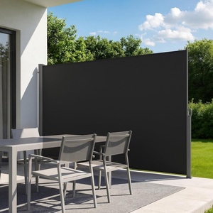 image:imageVEVOR Retractable Side Awning 71 x 118 Patio Retractable Side Screen with 180 gm Polyester Fabric Waterproof Sunshade Outdoor Privacy Screen Room Divider for Garden Balcony Pools Deck GrayBlack