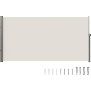 image:imageVEVOR Retractable Side Awning 71 x 118 Patio Retractable Side Screen with 180 gm Polyester Fabric Waterproof Sunshade Outdoor Privacy Screen Room Divider for Garden Balcony Pools Deck GrayBeige