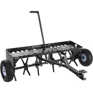 image:imageVEVOR Tow Behind Plug Aerator 40 in Lawn Spike Aerator with Universal Hitch 150lbs Weight Capacity Heavy Duty amp RustResistant Pull Behind Aeration Tool with Tray for Farmland amp Garden TractorsCore Aerator 40in