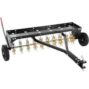 image:imageVEVOR Tow Behind Plug Aerator 40 in Lawn Spike Aerator with Universal Hitch 150lbs Weight Capacity Heavy Duty amp RustResistant Pull Behind Aeration Tool with Tray for Farmland amp Garden TractorsSpike Aerator 40in