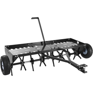 image:imageVEVOR Tow Behind Plug Aerator 40 in Lawn Spike Aerator with Universal Hitch 150lbs Weight Capacity Heavy Duty amp RustResistant Pull Behind Aeration Tool with Tray for Farmland amp Garden TractorsCore Aerator 48in