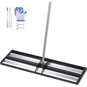image:imageVEVOR Updated Lawn Leveling Rake with Roller 30 x 10 Stainless Steel Lawn Leveler with 839 Adjustable Handle Heavy Duty Yard Leveling Rake Effort Saving Lawn Leveling Tool for Yard Golf Court