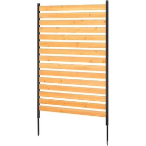 image:imageVEVOR Wooden Privacy Fence 48 x 49 inch Air Conditioner Fence 2 Panel Solid Outdoor Wood Privacy Screen with Metal Stakes Steel Frame Trash Can Hider Fences Suitable for Garden Pool1