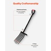 image:imageVEVOR Garden Fork 4Tine Gardening Pitchfork with Fiberglass Handle 45 in Heavy Duty Digging Fork with Y Grip Forged Steel Spading Fork for Hay Potato Composting Transplanting Aeration5Tine