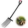 image:imageVEVOR Garden Fork 4Tine Gardening Pitchfork with Fiberglass Handle 45 in Heavy Duty Digging Fork with Y Grip Forged Steel Spading Fork for Hay Potato Composting Transplanting Aeration5Tine