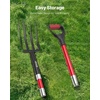 image:imageVEVOR Garden Fork 4Tine Gardening Pitchfork with Fiberglass Handle 45 in Heavy Duty Digging Fork with Y Grip Forged Steel Spading Fork for Hay Potato Composting Transplanting Aeration4Tine