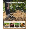 image:imageVEVOR Garden Fork 4Tine Gardening Pitchfork with Fiberglass Handle 45 in Heavy Duty Digging Fork with Y Grip Forged Steel Spading Fork for Hay Potato Composting Transplanting Aeration5Tine
