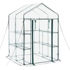 image:imageVEVOR Walkin Greenhouse 54 x 811 x 772 Greenhouse for Outdoors with Windows PE Cover 2 Tiers 14 Shelves RollUp Zipper Door Walk in Green House Portable Plant Garden Hot House for BackyardClear