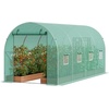 image:imageVEVOR Walkin Greenhouse 54 x 811 x 772 Greenhouse for Outdoors with Windows PE Cover 2 Tiers 14 Shelves RollUp Zipper Door Walk in Green House Portable Plant Garden Hot House for BackyardGreen