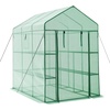 image:imageVEVOR Walkin Greenhouse 54 x 811 x 772 Greenhouse for Outdoors with Windows PE Cover 2 Tiers 14 Shelves RollUp Zipper Door Walk in Green House Portable Plant Garden Hot House for BackyardGreen