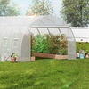 image:imageVEVOR Walkin Tunnel Greenhouse 194x97x74 ft Hoop House Greenhouse Tunnel Plant Hot House with Galvanized Steel Frame Green PE Cover Swing Door and 12 Rollup Windows for OutdoorWhite