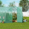 image:imageVEVOR Walkin Tunnel Greenhouse 194x97x74 ft Hoop House Greenhouse Tunnel Plant Hot House with Galvanized Steel Frame Green PE Cover Swing Door and 12 Rollup Windows for OutdoorGreen