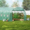 image:imageVEVOR Walkin Tunnel Greenhouse 194x97x74 ft Hoop House Greenhouse Tunnel Plant Hot House with Galvanized Steel Frame Green PE Cover Swing Door and 12 Rollup Windows for OutdoorGreen