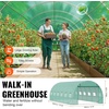 image:imageVEVOR Walkin Tunnel Greenhouse 194x97x74 ft Hoop House Greenhouse Tunnel Plant Hot House with Galvanized Steel Frame Green PE Cover Swing Door and 12 Rollup Windows for OutdoorGreen