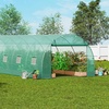 image:imageVEVOR Walkin Tunnel Greenhouse 194x97x74 ft Hoop House Greenhouse Tunnel Plant Hot House with Galvanized Steel Frame Green PE Cover Swing Door and 12 Rollup Windows for OutdoorGreen