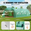 image:imageVEVOR Walkin Tunnel Greenhouse 194x97x74 ft Hoop House Greenhouse Tunnel Plant Hot House with Galvanized Steel Frame Green PE Cover Swing Door and 12 Rollup Windows for OutdoorGreen