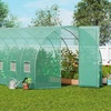 image:imageVEVOR Walkin Tunnel Greenhouse 194x97x74 ft Hoop House Greenhouse Tunnel Plant Hot House with Galvanized Steel Frame Green PE Cover Swing Door and 12 Rollup Windows for OutdoorGreen