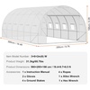 image:imageVEVOR Walkin Tunnel Greenhouse 194x97x74 ft Hoop House Greenhouse Tunnel Plant Hot House with Galvanized Steel Frame Green PE Cover Swing Door and 12 Rollup Windows for OutdoorWhite