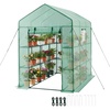 image:imageVEVOR Walkin Greenhouse 54 x 811 x 772 Greenhouse for Outdoors with Windows PE Cover 2 Tiers 14 Shelves RollUp Zipper Door Walk in Green House Portable Plant Garden Hot House for BackyardGreen