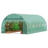 image:imageVEVOR Walkin Tunnel Greenhouse 194x97x74 ft Hoop House Greenhouse Tunnel Plant Hot House with Galvanized Steel Frame Green PE Cover Swing Door and 12 Rollup Windows for OutdoorGreen