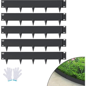 image:imageVEVOR Galvanized Steel Landscape Edging 10Pack 40 x 45 Inch Metal Edging for Landscaping with 11 Mounting Clips Heavy Duty Metal Garden Edge Border for Flower Bed Yard Pathway Black39 L x 5 H