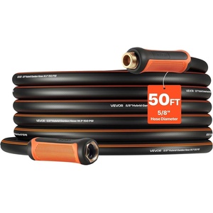 image:imageVEVOR Garden Hose 75 ft 58 Heavy Duty 4Layer Rubber Water Hose 150PSI Working amp 600PSI Burst Flexible amp Nonkink Outdoor Waterhose with 34 Fitting Lightweight Hoses for Gardening Cleaning50 ft