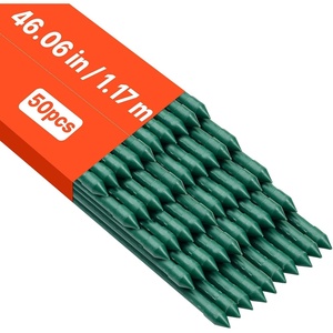 image:imageVEVOR Garden Stakes 25 Pack 7087 inch Plastic Coated Metal Tomato Stakes Garden Sticks for Plants Support with Pointed End and NonSlip Bumps for Growing Climbing Plants Outdoor Vegetables12m11mm