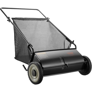 image:imageVEVOR Push Lawn Sweeper 26 in Leaf amp Grass Collector with 7 cu ft Hopper Bag Adjustable Brush Height amp Spinning Brushes Heavy Duty Yard Sweeper with Rubber Wheels for Leaves Grass Cleanup26 inch Classic