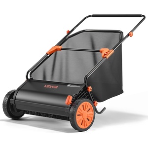 image:imageVEVOR Push Lawn Sweeper 26 in Leaf amp Grass Collector with 7 cu ft Hopper Bag Adjustable Brush Height amp Spinning Brushes Heavy Duty Yard Sweeper with Rubber Wheels for Leaves Grass Cleanup26 inch Upgraded Version