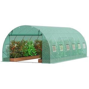 image:imageVEVOR Walkin Tunnel Greenhouse 194x97x74 ft Hoop House Greenhouse Tunnel Plant Hot House with Galvanized Steel Frame Green PE Cover Swing Door and 12 Rollup Windows for OutdoorGreen