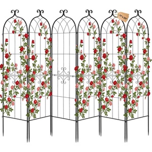 image:imageVEVOR Garden Trellis 87 x 20 inch Rose Trellis 2 Packs Garden Flower Rose Trellises with PowderCoated Finish amp Convenient Locking Design Plant Support Trellises for Flowers Vegetables Roses6 PacksStyle2