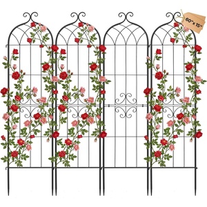 image:imageVEVOR Garden Trellis 87 x 20 inch Rose Trellis 2 Packs Garden Flower Rose Trellises with PowderCoated Finish amp Convenient Locking Design Plant Support Trellises for Flowers Vegetables Roses4 PacksStyle2