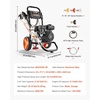 image:imageVEVOR Gas Pressure Washer 2900 PSI and 185 Max GPM Upgrade Aluminum Pump with Spray Gun and Wand 4 Nozzle Set Gas Powered Pressure Washer for Cars Fences Driveways Homes Patios Furniture