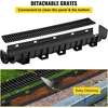 image:imageVEVOR Trench Drain System 5 Pack Channel Drain with Plastic Grate 57 x 31 in HDPE Drainage Trench Black Plastic Garage Floor Waterway 5 x 39 in with 5 End Caps for Garden Driveway6pack 5951in  plastic