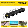 image:imageVEVOR Trench Drain System 5 Pack Channel Drain with Plastic Grate 57 x 31 in HDPE Drainage Trench Black Plastic Garage Floor Waterway 5 x 39 in with 5 End Caps for Garden Driveway3pack 5951in  plastic