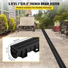 image:imageVEVOR Trench Drain System 5 Pack Channel Drain with Plastic Grate 57 x 31 in HDPE Drainage Trench Black Plastic Garage Floor Waterway 5 x 39 in with 5 End Caps for Garden Driveway6pack 5951in  plastic