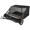 image:imageVEVOR 52 in Tow Behind Lawn Sweeper 26 cuft Large Yard Sweeper Adjustable Sweeping Height Heavy Duty Leaf amp Grass Collector with Dumping Rope Pull Behind Sweepers for Debris Grass Clippings44 Inch