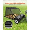 image:imageVEVOR 52 in Tow Behind Lawn Sweeper 26 cuft Large Yard Sweeper Adjustable Sweeping Height Heavy Duty Leaf amp Grass Collector with Dumping Rope Pull Behind Sweepers for Debris Grass Clippings48 Inch