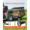 image:imageVEVOR 52 in Tow Behind Lawn Sweeper 26 cuft Large Yard Sweeper Adjustable Sweeping Height Heavy Duty Leaf amp Grass Collector with Dumping Rope Pull Behind Sweepers for Debris Grass Clippings48 Inch