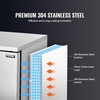 image:imageVEVOR 114 L Blast Chiller 5 Trays Commercial Flash Freezers lt3168Fgt 4 Modes Chest Shock Frozen 304 Stainless Steel Flash Freezer 360 Defrost Blast Chiller with Caster for Seafood Ice Cream80L