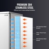 image:imageVEVOR 114 L Blast Chiller 5 Trays Commercial Flash Freezers lt3168Fgt 4 Modes Chest Shock Frozen 304 Stainless Steel Flash Freezer 360 Defrost Blast Chiller with Caster for Seafood Ice Cream370L
