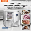 image:imageVEVOR 114 L Blast Chiller 5 Trays Commercial Flash Freezers lt3168Fgt 4 Modes Chest Shock Frozen 304 Stainless Steel Flash Freezer 360 Defrost Blast Chiller with Caster for Seafood Ice Cream114L