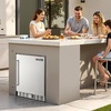 image:imageVEVOR 24Inch IndoorOutdoor Beverage Refrigerator 150 QT Freestanding or Undercounter Beverage Fridge 180 Cans Builtin Beer Fridge with Stainless Steel Body for Residential Home Bar Commercial Use53 Cuft Hinged Door