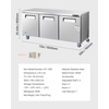 image:imageVEVOR 72 W Commercial Freezer 177 CuFt Worktop Freezers Undercounter with LED Auto Lighting and Lockable Door 3 Doors Food Freezing Prep Worktable Stainless Steel Prep Frozen Table with Casters