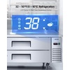 image:imageVEVOR 93W Commercial Refrigerator Pizza Prep Refrigerated Table 193 Ultra Wide Countertop Food Prep Cooler 308 CuFt Single Door Salad Prep Fridge 12 Pans Pizza Make Worktop with Cutting Board52 W Chief Base With 2 Drawers