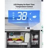 image:imageVEVOR 93W Commercial Refrigerator Pizza Prep Refrigerated Table 193 Ultra Wide Countertop Food Prep Cooler 308 CuFt Single Door Salad Prep Fridge 12 Pans Pizza Make Worktop with Cutting Board48W with 18 Pans