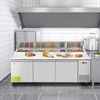 image:imageVEVOR 93W Commercial Refrigerator Pizza Prep Refrigerated Table 193 Ultra Wide Countertop Food Prep Cooler 308 CuFt Single Door Salad Prep Fridge 12 Pans Pizza Make Worktop with Cutting Board93 Pizza Prep Refrigerator
