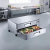 image:imageVEVOR 93W Commercial Refrigerator Pizza Prep Refrigerated Table 193 Ultra Wide Countertop Food Prep Cooler 308 CuFt Single Door Salad Prep Fridge 12 Pans Pizza Make Worktop with Cutting Board52 W Chief Base With 2 Drawers