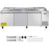 image:imageVEVOR 93W Commercial Refrigerator Pizza Prep Refrigerated Table 193 Ultra Wide Countertop Food Prep Cooler 308 CuFt Single Door Salad Prep Fridge 12 Pans Pizza Make Worktop with Cutting Board93 Pizza Prep Refrigerator